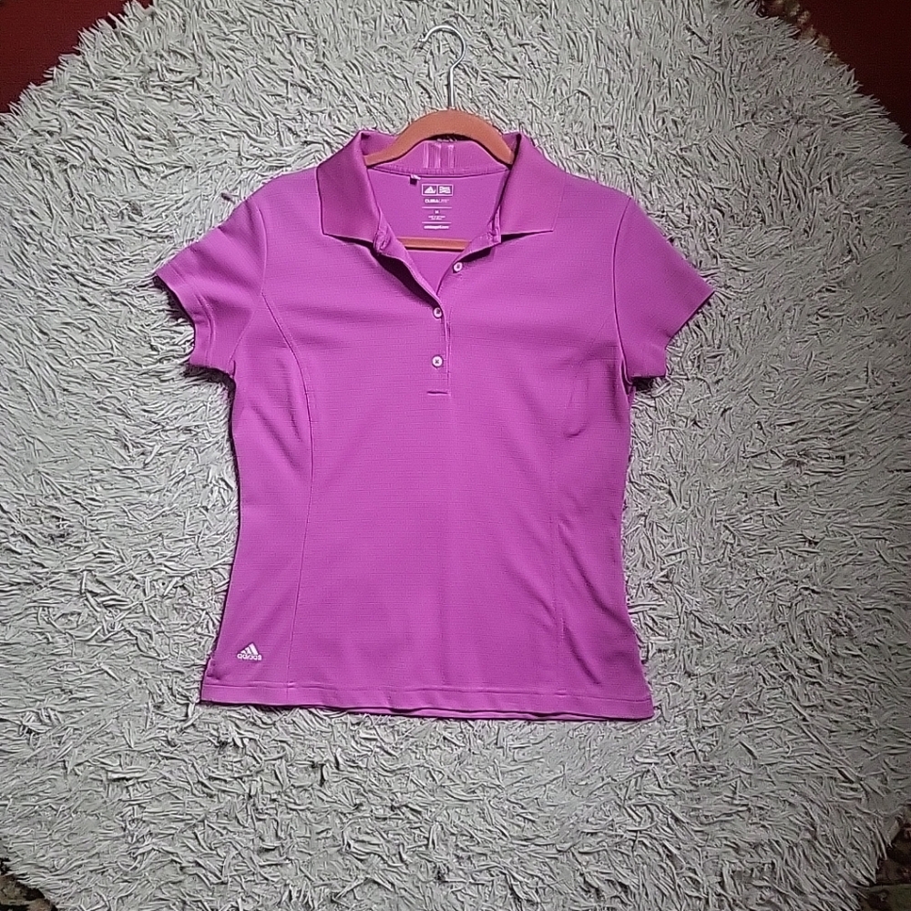 Womens Adidas Polo Shirt Size M Medium Climalite River Wilds Golf Club Sporty ✨️